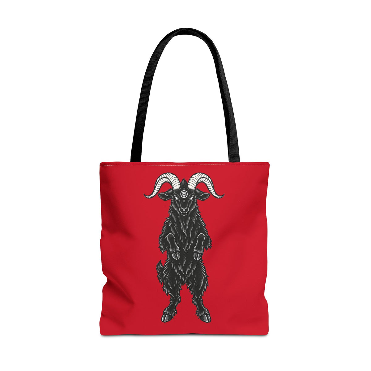Satanic Goat Canvas Tote Bag | Halloween Candy Trick Or Treat Bag | Halloween Party Costume Accessory | Vintage Monster Collection