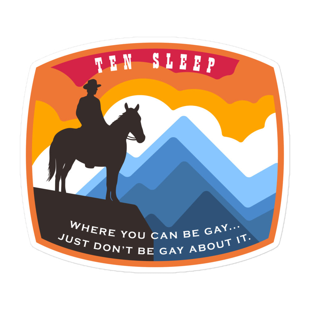 Ten Sleep bubble-free stickers